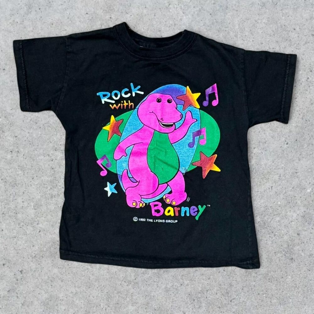 Vintage 90’s Kids Rock with Barney Movie Promo Short Sleeve T Shirt